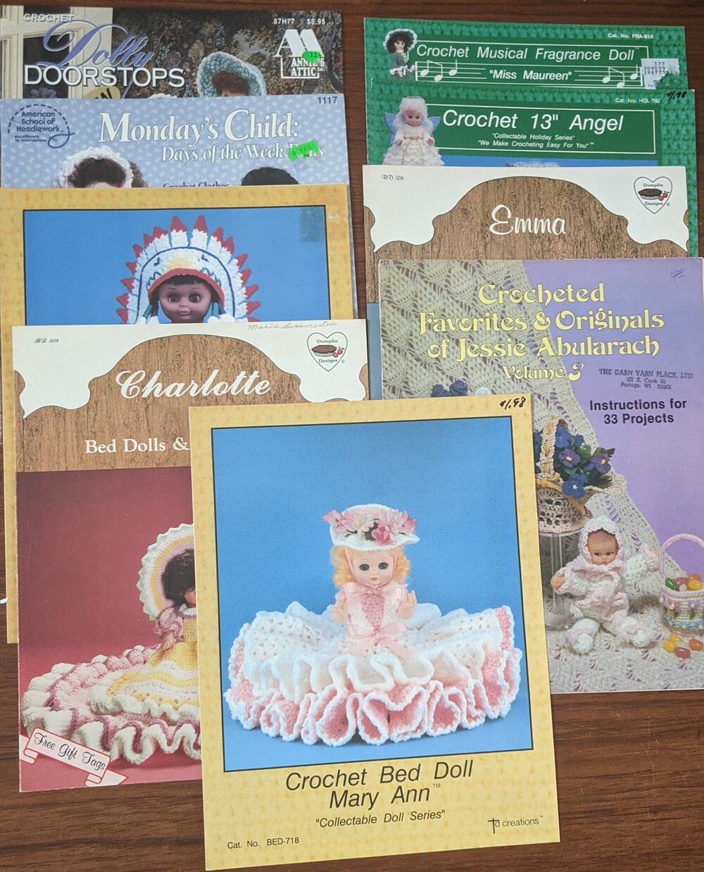 Variety of 9 Crochet Doll Pattern Booklets